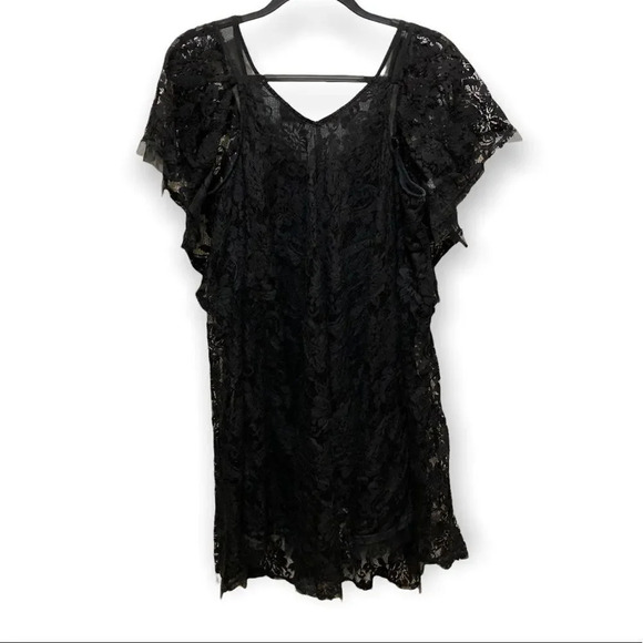 FREE PEOPLE Hill Country Lace Up Black Dress Witchy Goth Alt Extra Small XS - Picture 2 of 8